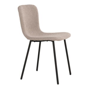 Halden Spisebordsstol, bouclé, beige, sorte ben, HN1233 – sæt af 2 - Billede 3