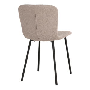 Halden Spisebordsstol, bouclé, beige, sorte ben, HN1233 – sæt af 2 - Billede 4