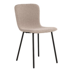 Halden Spisebordsstol, bouclé, beige, sorte ben, HN1233 – sæt af 2