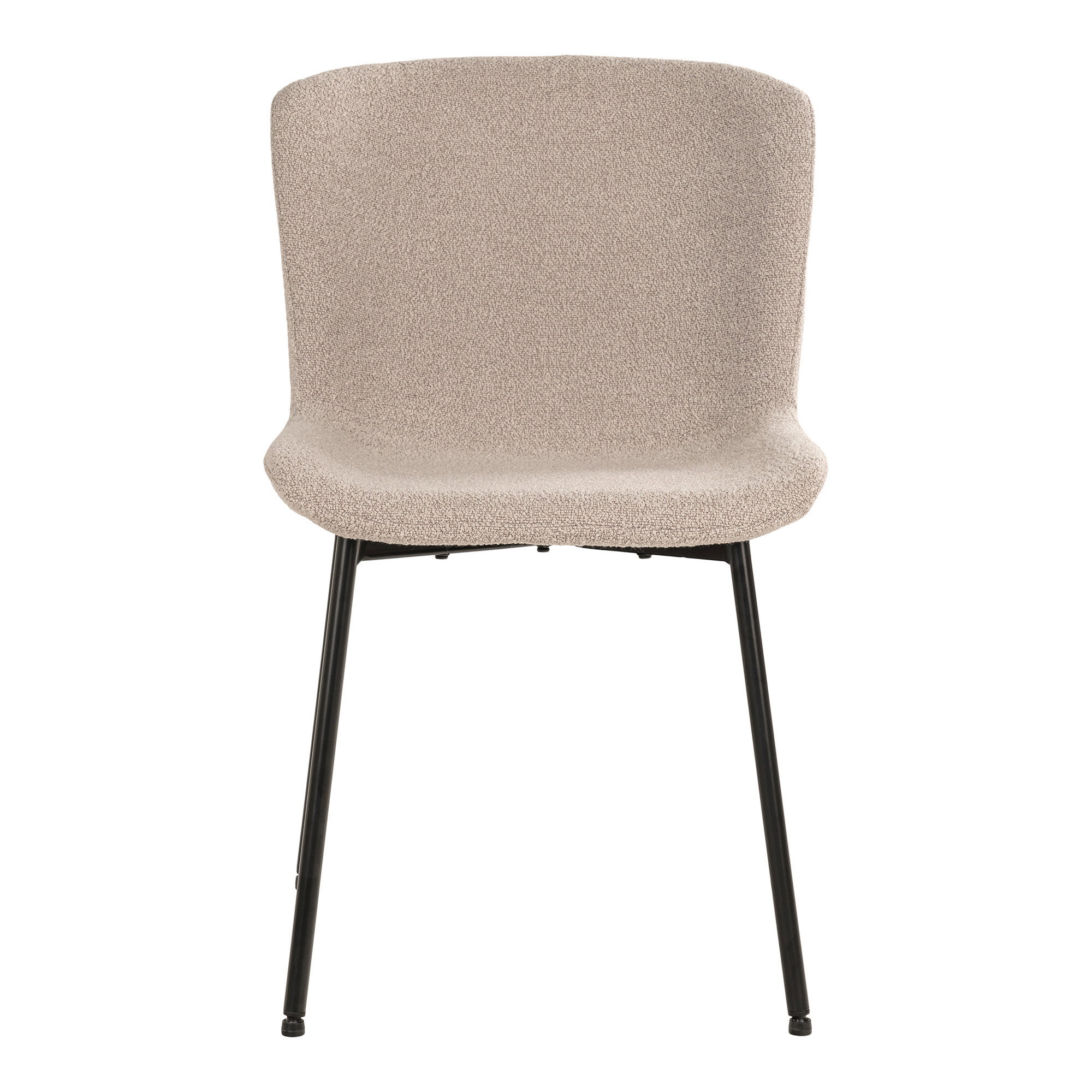 Maceda Spisebordstol, bouclé, beige, sorte ben, HN1239 – sæt af 2 - Billede 2