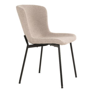 Maceda Spisebordstol, bouclé, beige, sorte ben, HN1239 – sæt af 2 - Billede 3