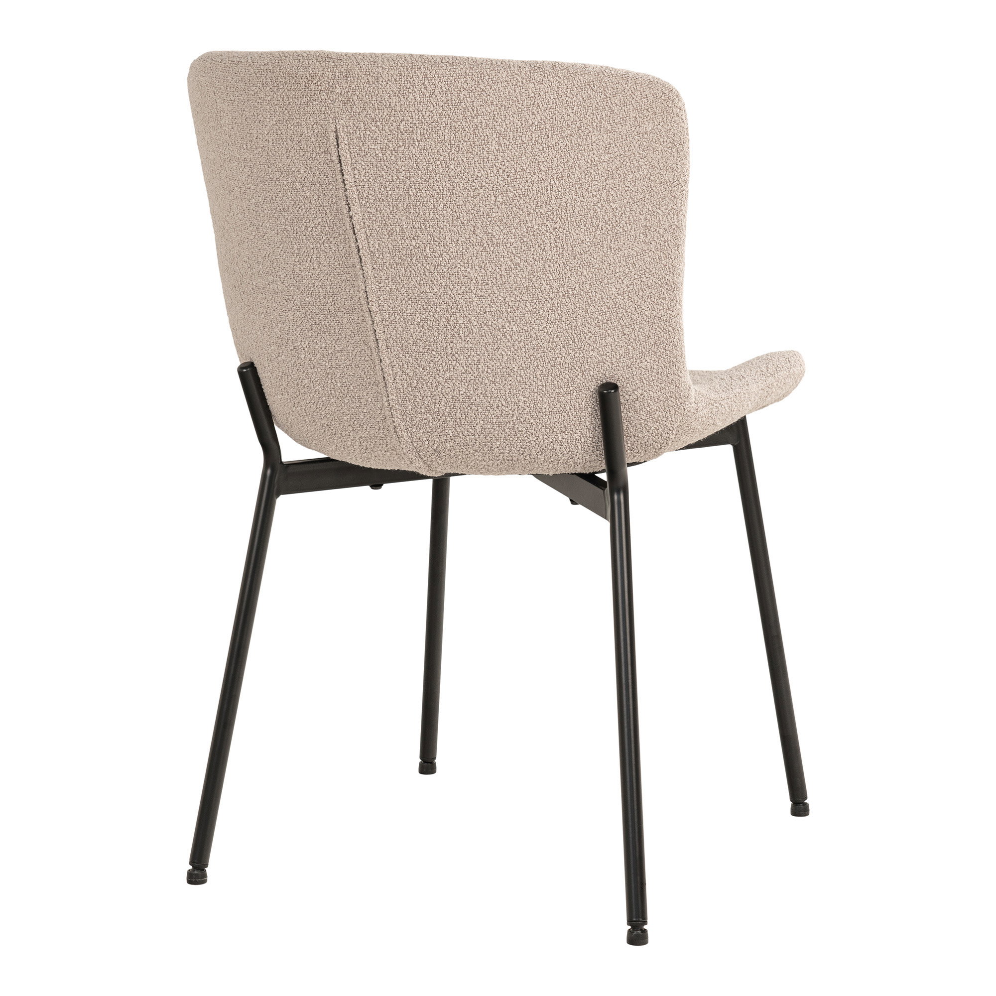 Maceda Spisebordstol, bouclé, beige, sorte ben, HN1239 – sæt af 2 - Billede 4