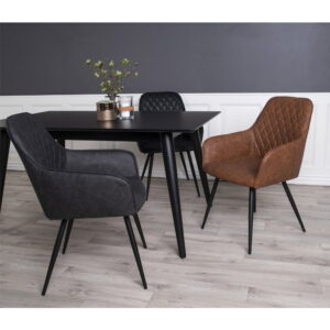 Harbo Spisebordsstol, PU læder, vintage brun, sorte ben, HN1220 – sæt af 2 - Billede 8