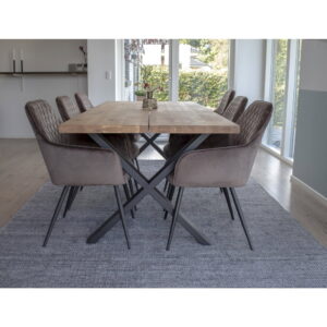 Harbo Spisebordsstol, velour, mushroom, sorte ben, HN1208 – sæt af 2 - Billede 6