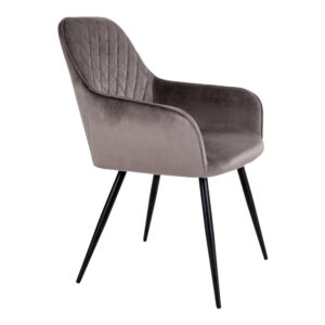 Harbo Spisebordsstol, velour, mushroom, sorte ben, HN1208 – sæt af 2 - Billede 3