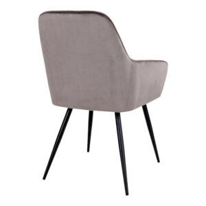 Harbo Spisebordsstol, velour, mushroom, sorte ben, HN1208 – sæt af 2 - Billede 4