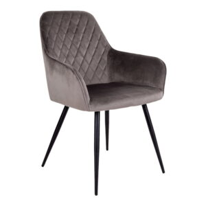 Harbo Spisebordsstol, velour, mushroom, sorte ben, HN1208 – sæt af 2