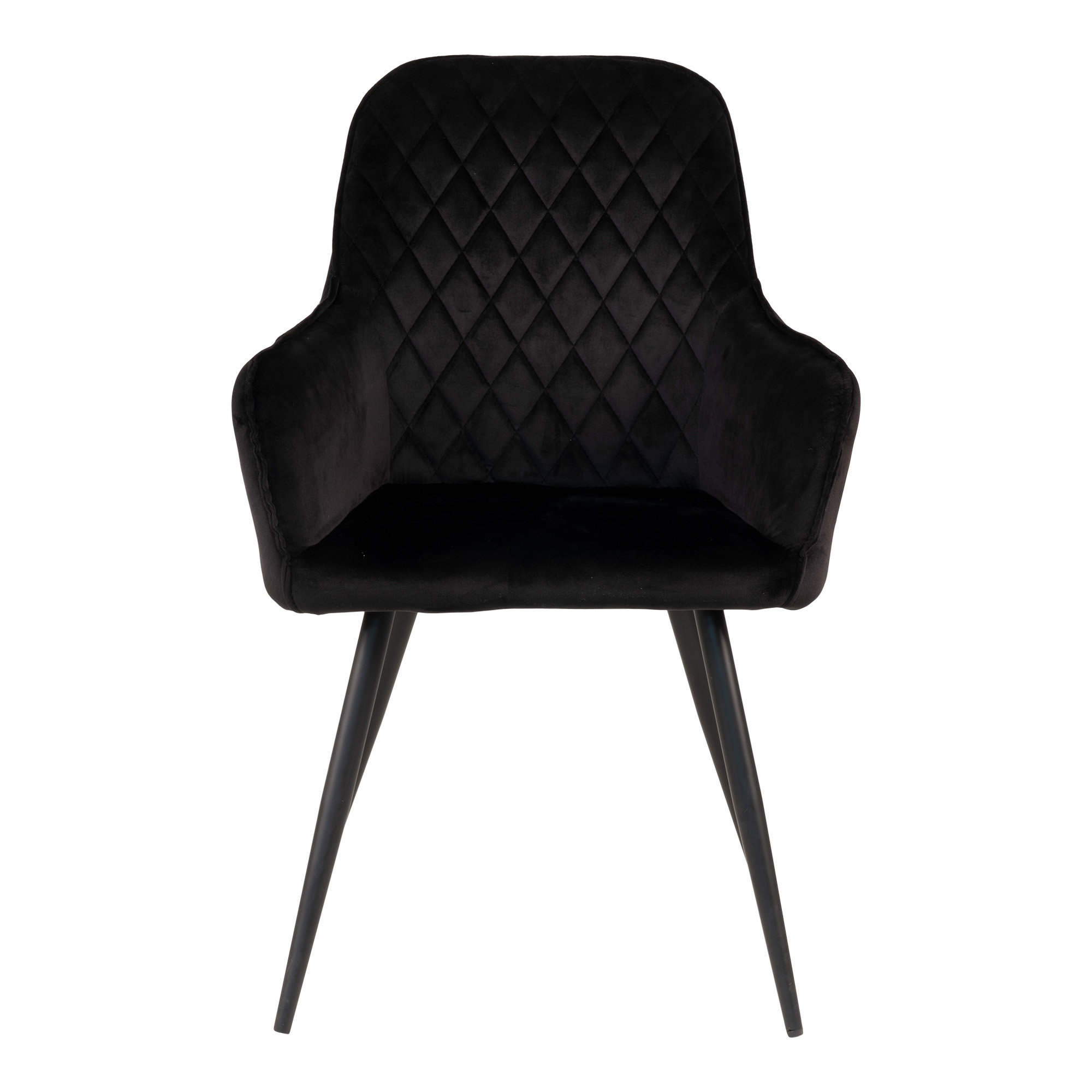 Harbo Spisebordsstol, velour, sort, sorte ben, HN1207 – sæt af 2 - Billede 2
