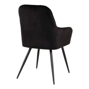 Harbo Spisebordsstol, velour, sort, sorte ben, HN1207 – sæt af 2 - Billede 4
