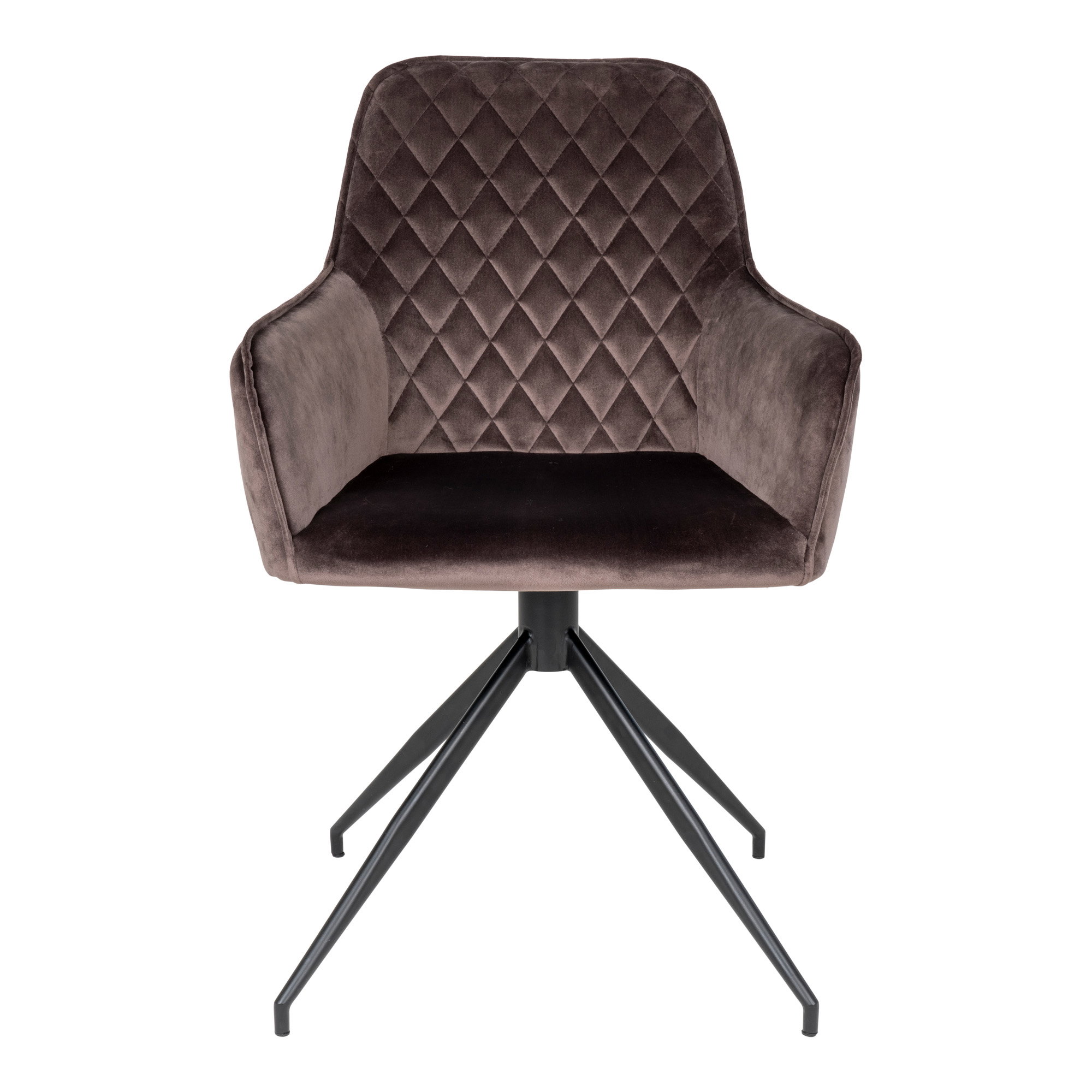 Harbo Spisebordsstol med drejefod, velour, mushroom, sorte ben, HN1208 - Billede 2
