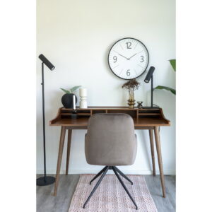 Harbo Spisebordsstol med drejefod, velour, mushroom, sorte ben, HN1208 - Billede 9