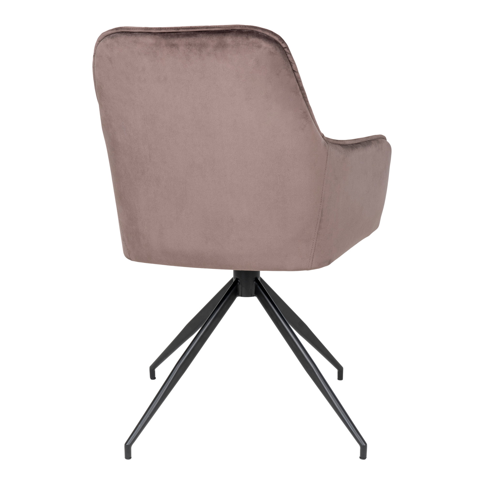 Harbo Spisebordsstol med drejefod, velour, mushroom, sorte ben, HN1208 - Billede 4