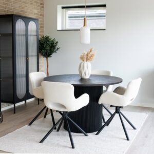 Amorim Spisebordsstol, drejefod, bouclé, off-white, HN1273 – sæt af 2 - Billede 5