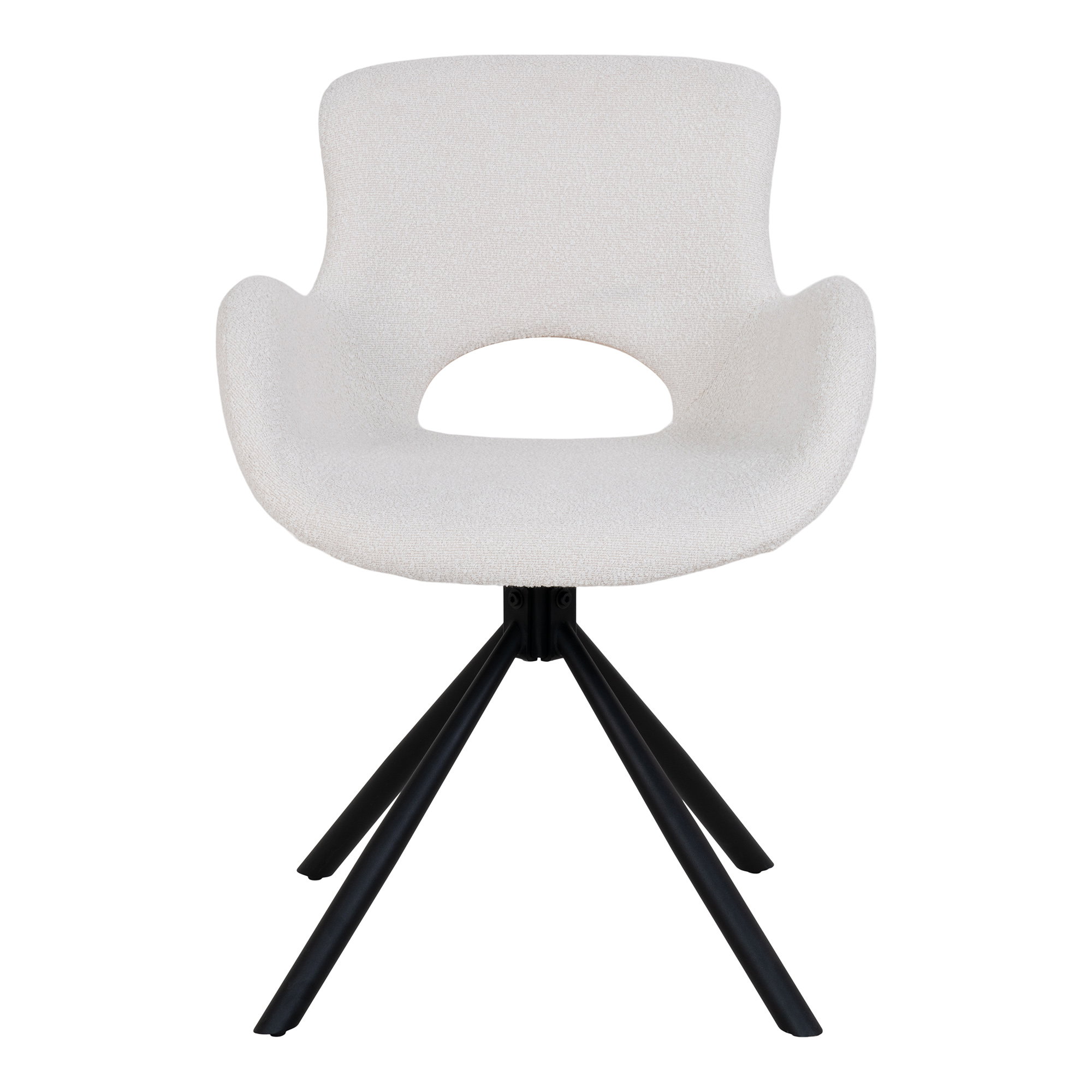 Amorim Spisebordsstol, drejefod, bouclé, off-white, HN1273 – sæt af 2 - Billede 2
