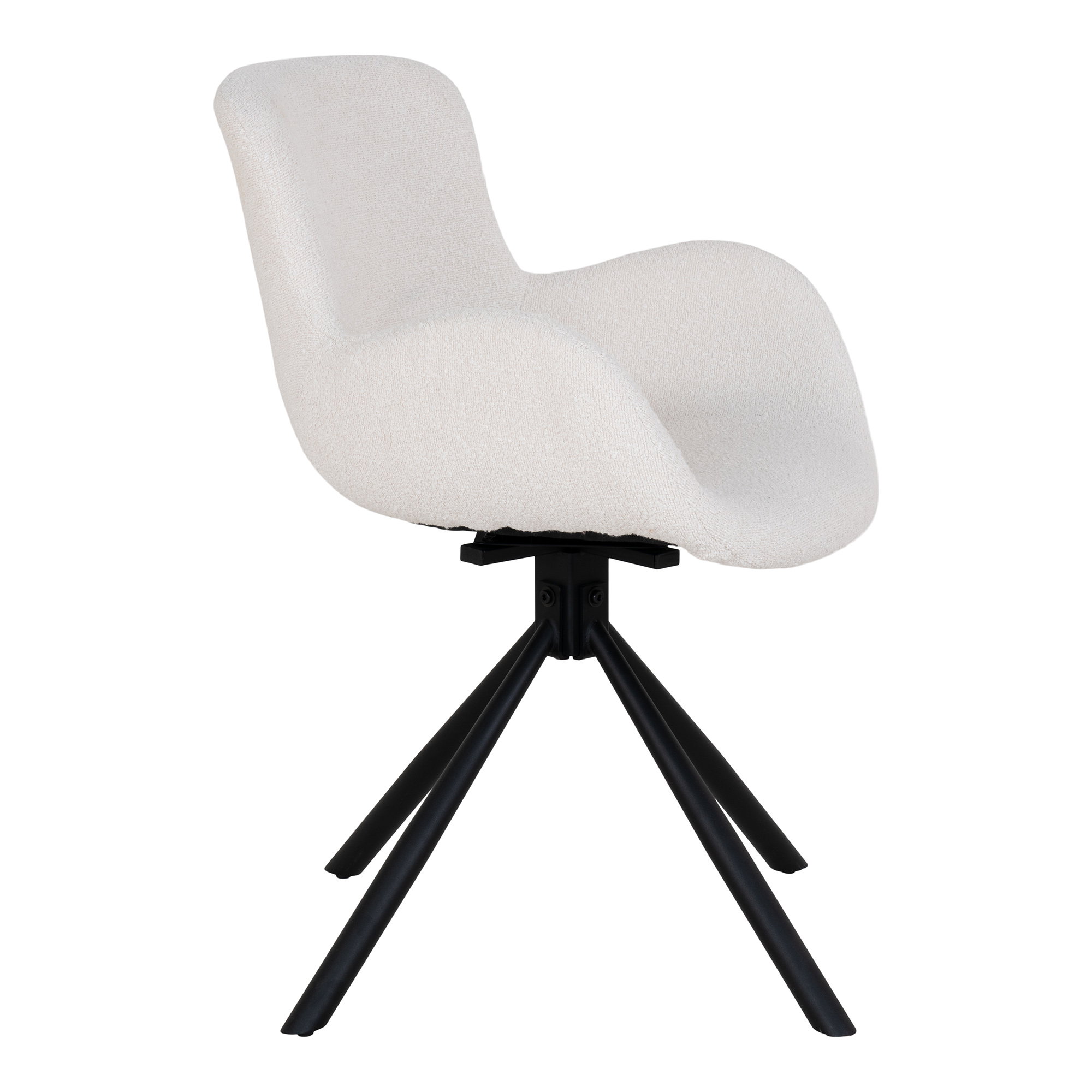 Amorim Spisebordsstol, drejefod, bouclé, off-white, HN1273 – sæt af 2 - Billede 3