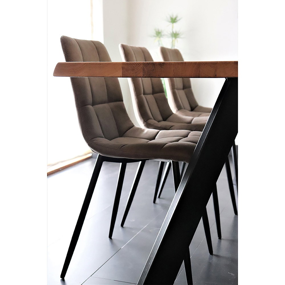 Middelfart Spisebordsstol, microfiber, lysebrun, sorte ben, HN1281 – sæt af 2 - Billede 6