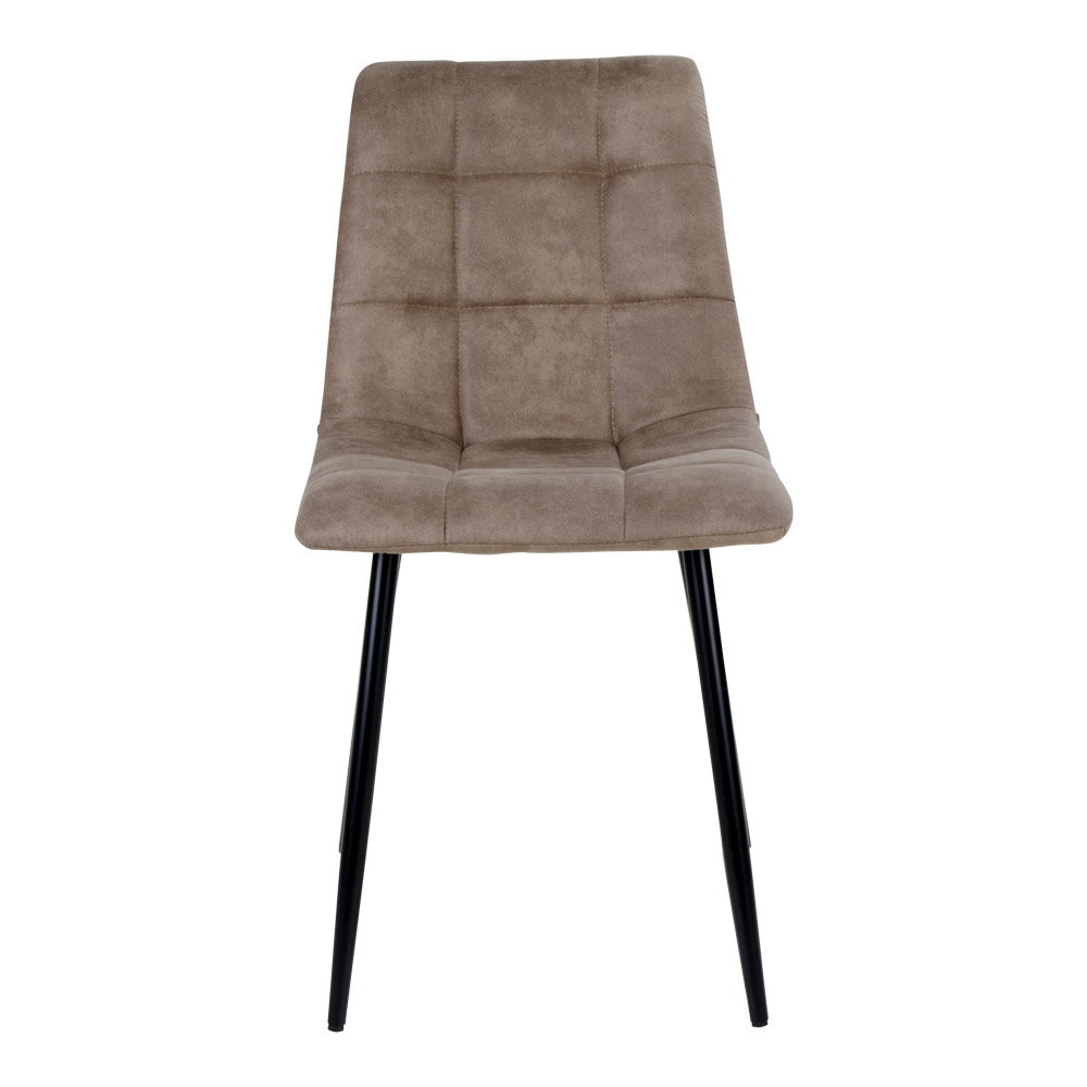 Middelfart Spisebordsstol, microfiber, lysebrun, sorte ben, HN1281 – sæt af 2 - Billede 2