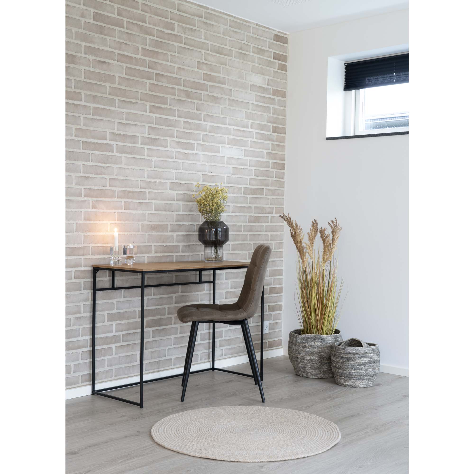 Middelfart Spisebordsstol, microfiber, lysebrun, sorte ben, HN1281 – sæt af 2 - Billede 7