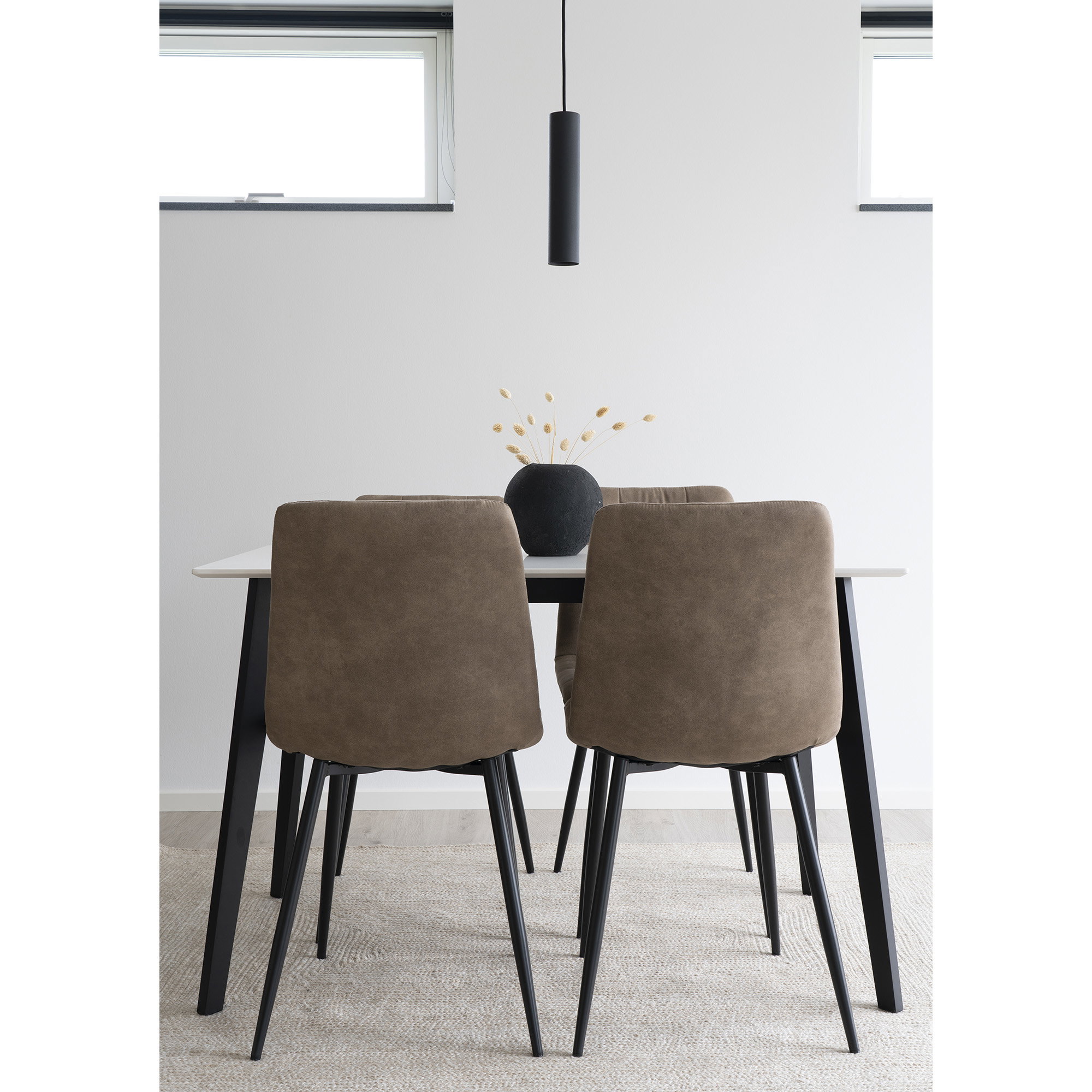 Middelfart Spisebordsstol, microfiber, lysebrun, sorte ben, HN1281 – sæt af 2 - Billede 13