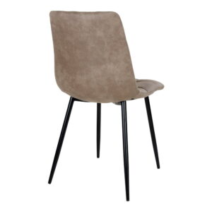 Middelfart Spisebordsstol, microfiber, lysebrun, sorte ben, HN1281 – sæt af 2 - Billede 4