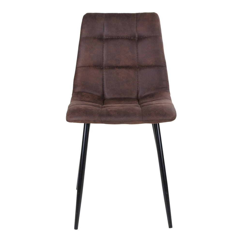 Middelfart Spisebordsstol, microfiber, mørkebrun, sorte ben, HN1282 – sæt af 2 - Billede 2