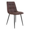 Middelfart Spisebordsstol, microfiber, mørkebrun, sorte ben, HN1282 – sæt af 2