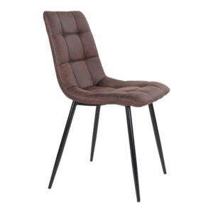 Middelfart Spisebordsstol, microfiber, mørkebrun, sorte ben, HN1282 – sæt af 2 - Billede 3