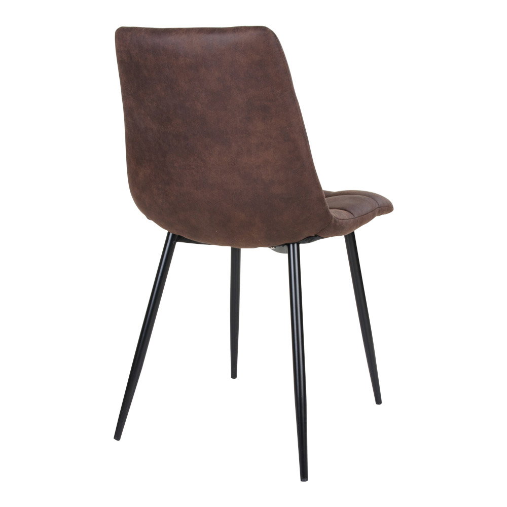Middelfart Spisebordsstol, microfiber, mørkebrun, sorte ben, HN1282 – sæt af 2 - Billede 4