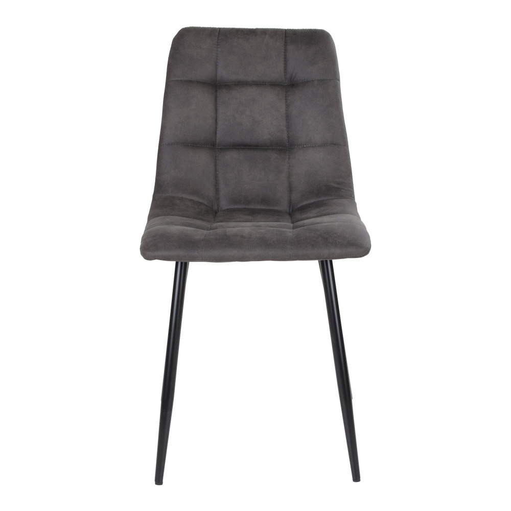 Middelfart Spisebordsstol, microfiber, mørkegrå, sorte ben, HN1229 – sæt af 2 - Billede 2