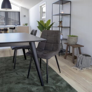 Middelfart Spisebordsstol, microfiber, mørkegrå, sorte ben, HN1229 – sæt af 2 - Billede 7