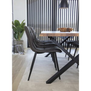 Middelfart Spisebordsstol, microfiber, mørkegrå, sorte ben, HN1229 – sæt af 2 - Billede 9