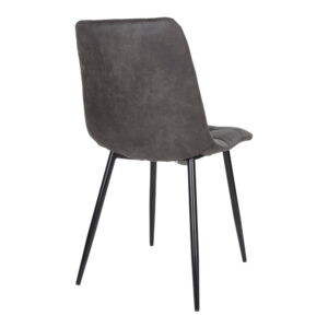 Middelfart Spisebordsstol, microfiber, mørkegrå, sorte ben, HN1229 – sæt af 2 - Billede 4