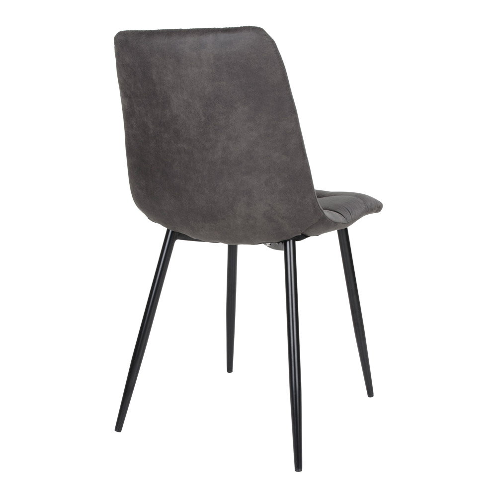 Middelfart Spisebordsstol, microfiber, mørkegrå, sorte ben, HN1229 – sæt af 2 - Billede 4
