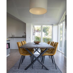 Middelfart Spisebordsstol, velour, sennepsgul, sorte ben, HN1004 – sæt af 2 - Billede 7