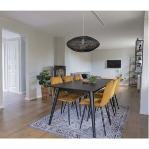 Middelfart Spisebordsstol, velour, sennepsgul, sorte ben, HN1004 – sæt af 2 - Billede 10