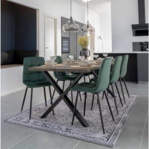 Middelfart Spisebordsstol, velour, mørkegrøn, sorte ben, HN1006 – sæt af 2 - Billede 7