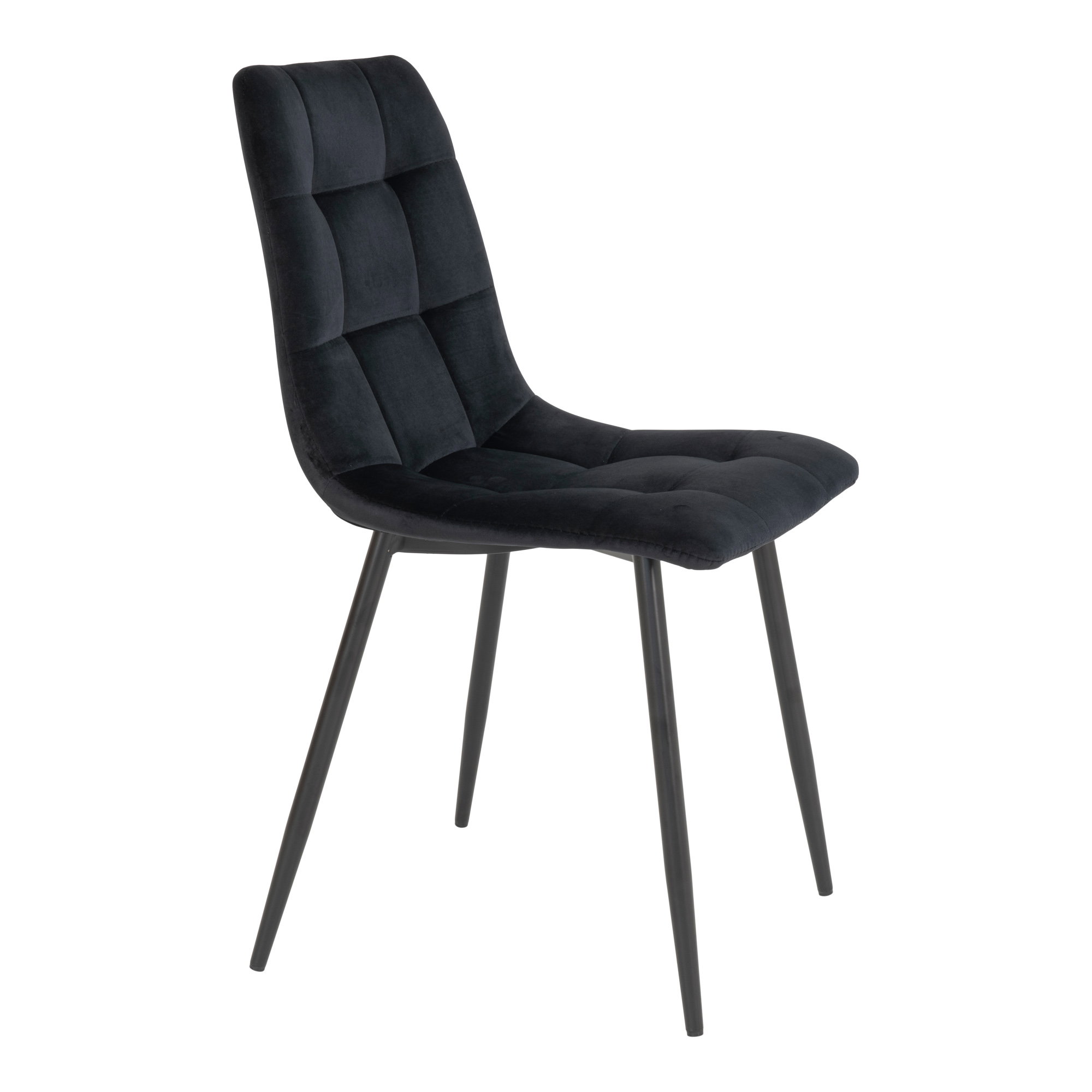 Middelfart Spisebordsstol, velour, sort, sorte ben, HN1207 – sæt af 2 - Billede 3