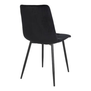 Middelfart Spisebordsstol, velour, sort, sorte ben, HN1207 – sæt af 2 - Billede 4