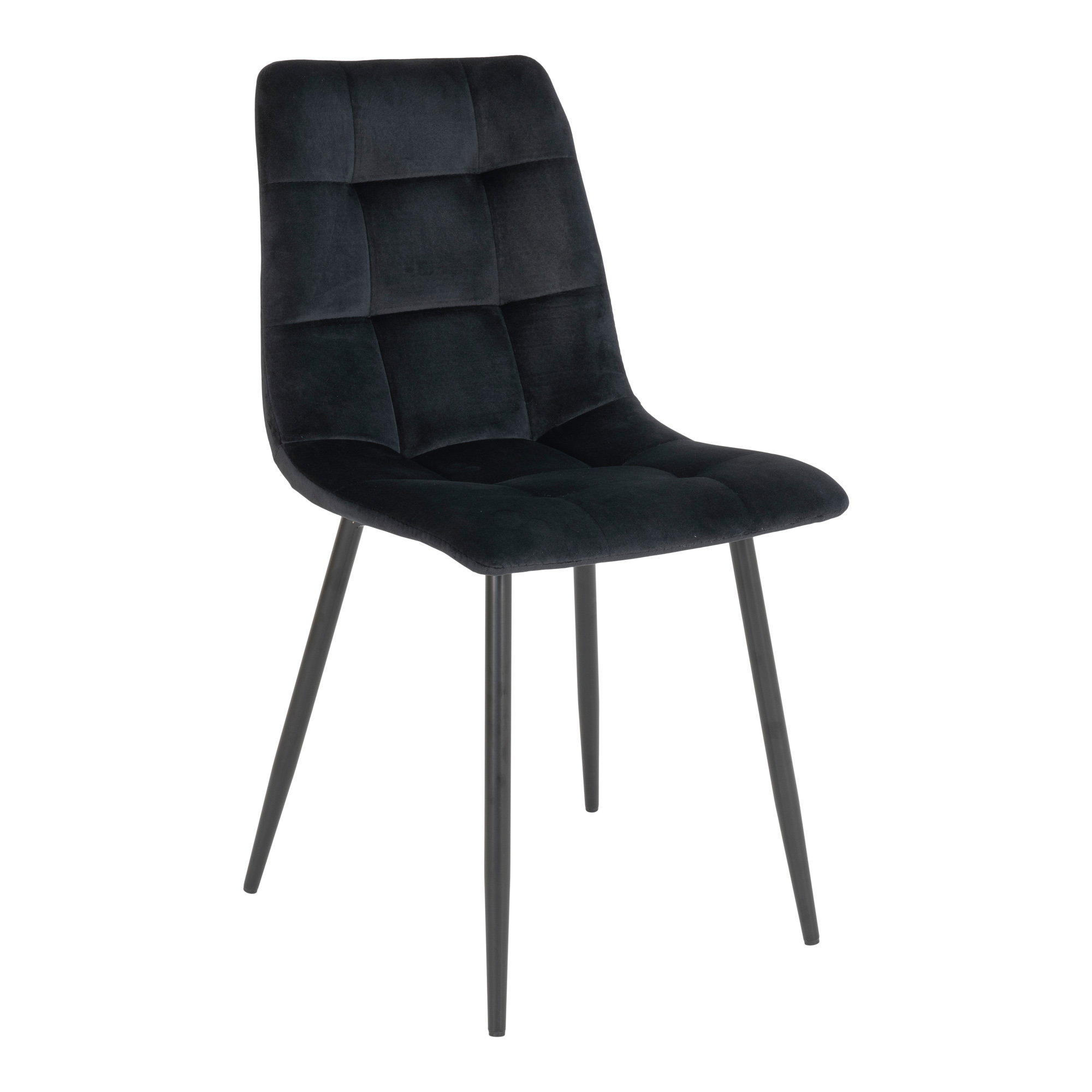 Middelfart Spisebordsstol, velour, sort, sorte ben, HN1207 – sæt af 2