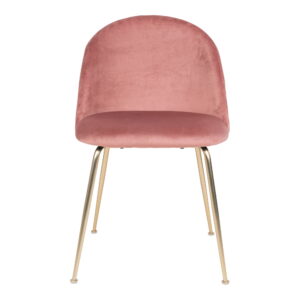 Alternative view of Geneve Spisebordsstol, velour, rosa, messing look ben, HN1214 – sæt af 2