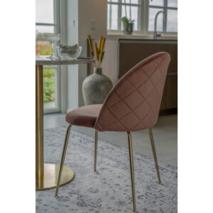 Geneve Spisebordsstol, velour, rosa, messing look ben, HN1214 – sæt af 2 - Billede 10
