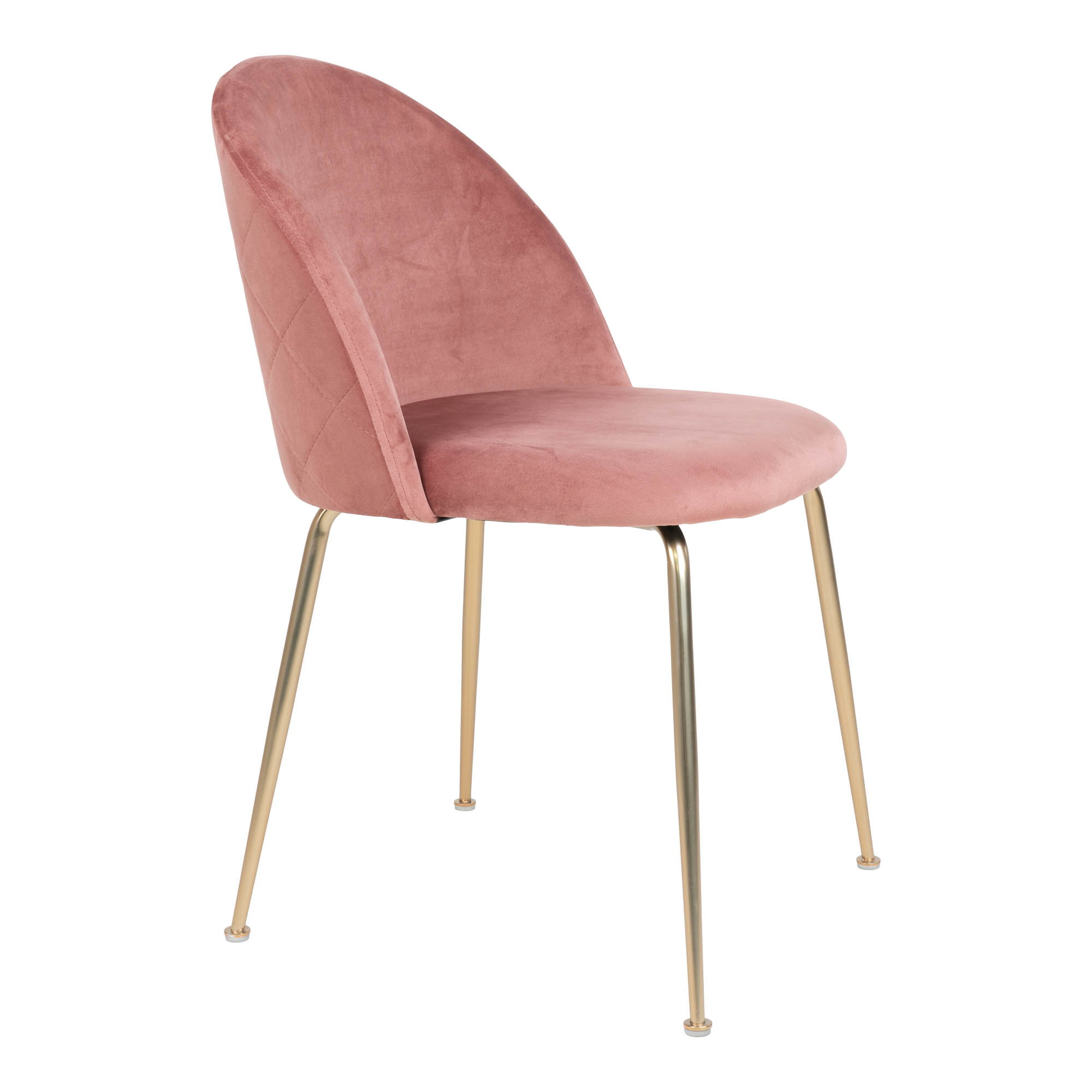 Geneve Spisebordsstol, velour, rosa, messing look ben, HN1214 – sæt af 2 - Billede 3