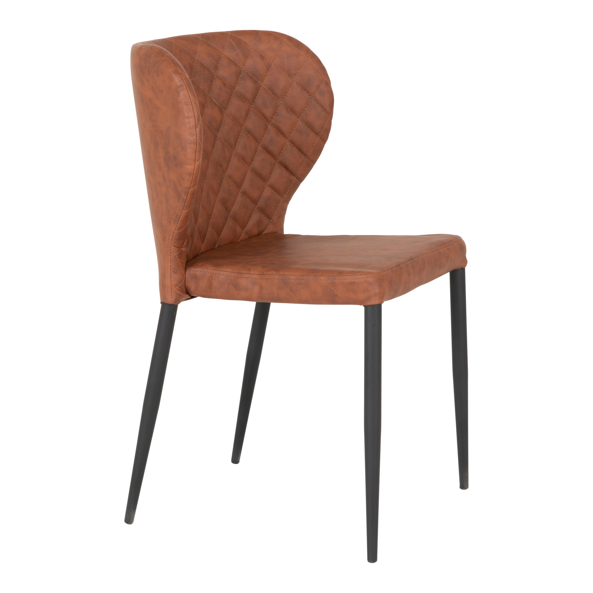 Pisa Spisebordsstol, PU læder, vintage brun, sorte ben, HN1220 – sæt af 2 - Billede 3