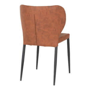 Pisa Spisebordsstol, PU læder, vintage brun, sorte ben, HN1220 – sæt af 2 - Billede 4