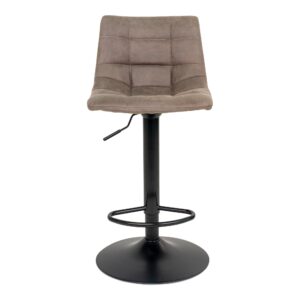 Alternative view of Middelfart Barstol, microfiber, lysebrun, sorte ben, HN1281 – sæt af 2