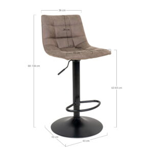 Middelfart Barstol, microfiber, lysebrun, sorte ben, HN1281 – sæt af 2 - Billede 5