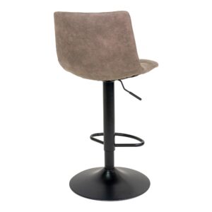 Middelfart Barstol, microfiber, lysebrun, sorte ben, HN1281 – sæt af 2 - Billede 4