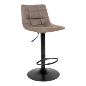 Middelfart Barstol, microfiber, lysebrun, sorte ben, HN1281 – sæt af 2
