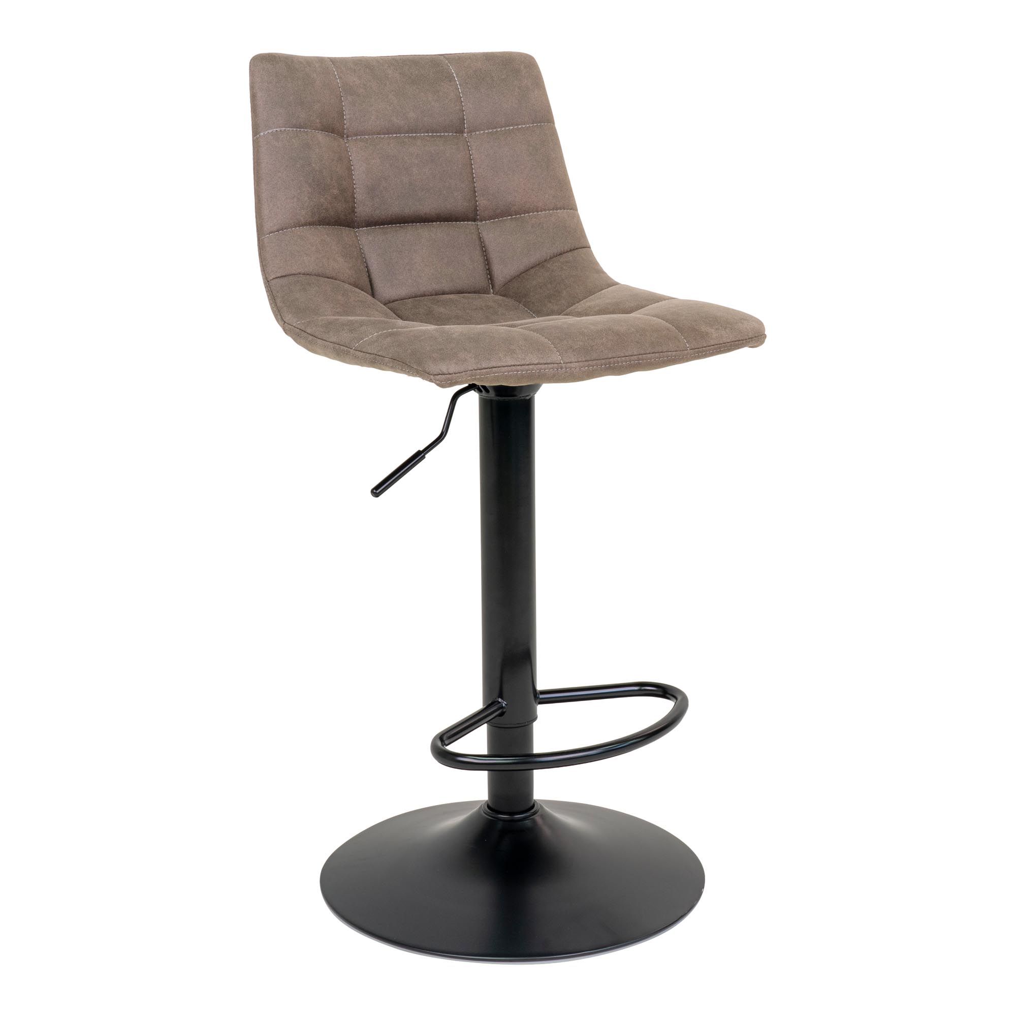 Middelfart Barstol, microfiber, lysebrun, sorte ben, HN1281 – sæt af 2