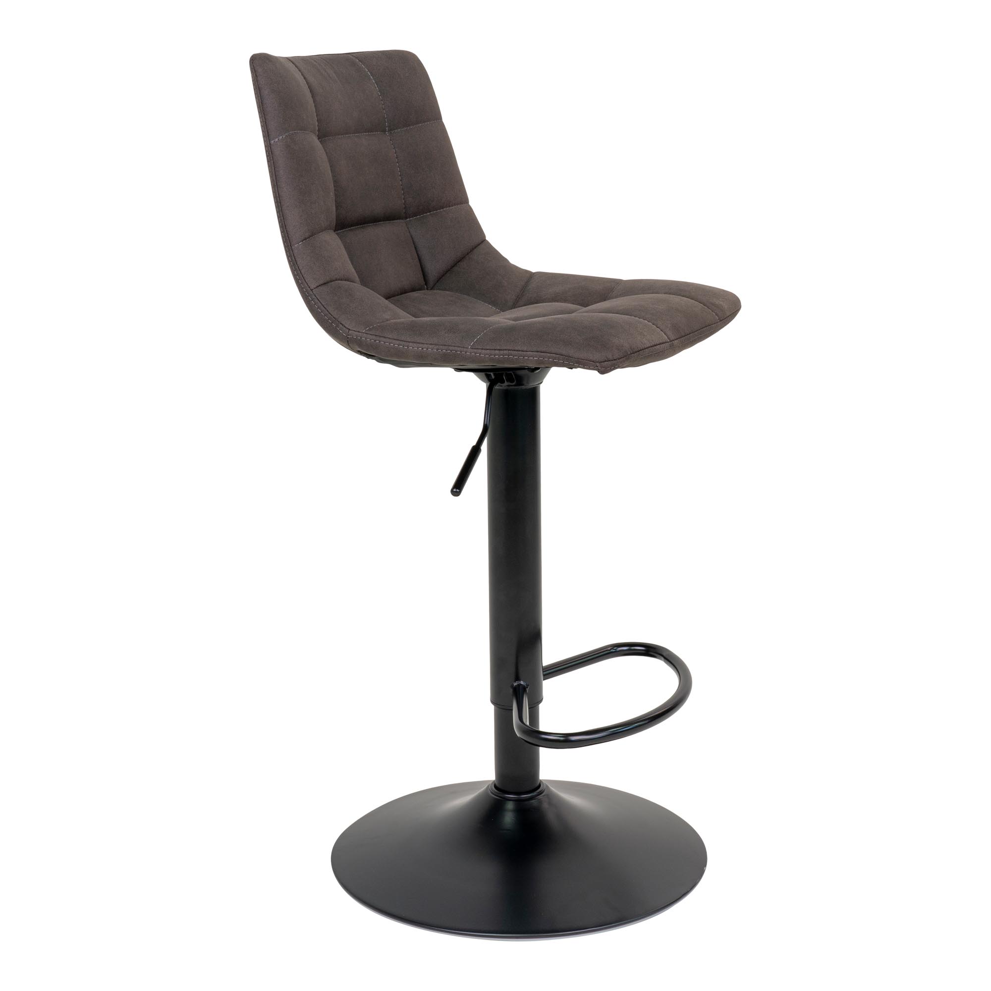 Middelfart Barstol, microfiber, mørkegrå, sorte ben, HN1229 – sæt af 2 - Billede 3